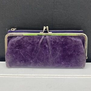 HOBO Purple Leather Bifold Wallet